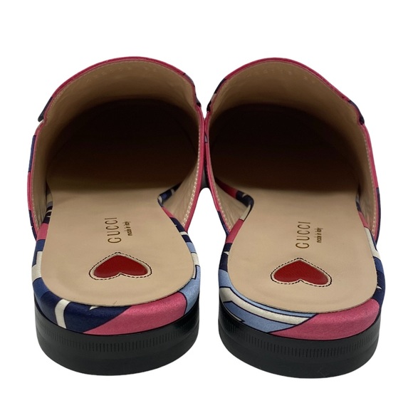 NWT GUCCI Princetown GG Wallpaper-print Satin Loafers In Pink 39 - Picture 5 of 11